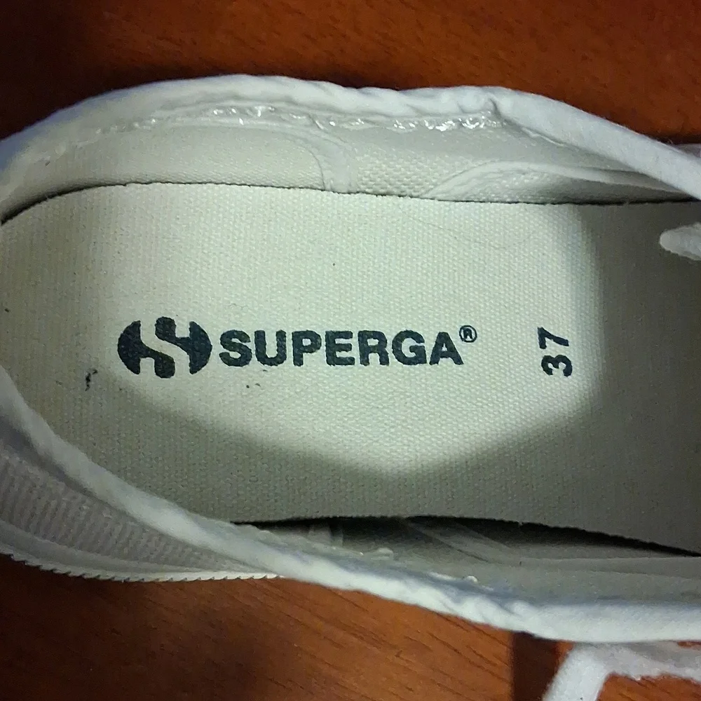 Superga Classic White Canvas Lace Up Sneakers Womens Sz 37/US 6.5M - Picture 4 of 11